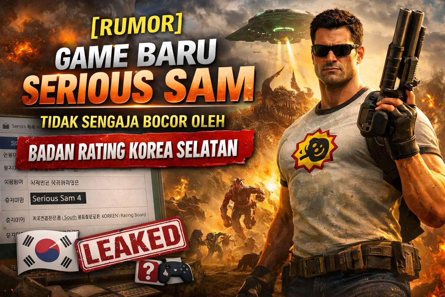Stop Judi Online, [Rumor] Game Baru Serious Sam Tidak Sengaja Bocor oleh Badan Rating Korea Selatan